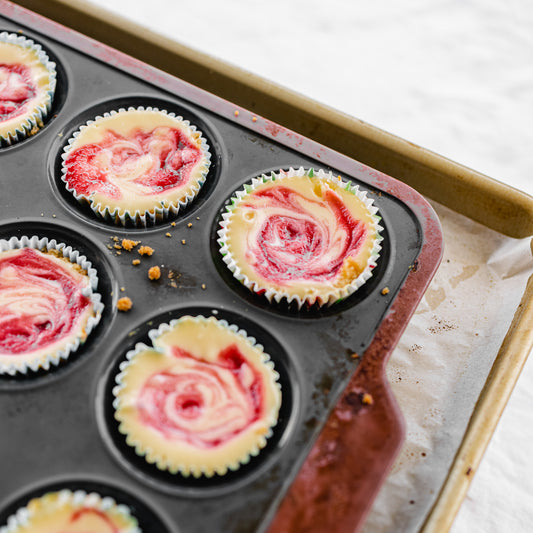 Raspberry Swirl Cheesecake Cupcakes