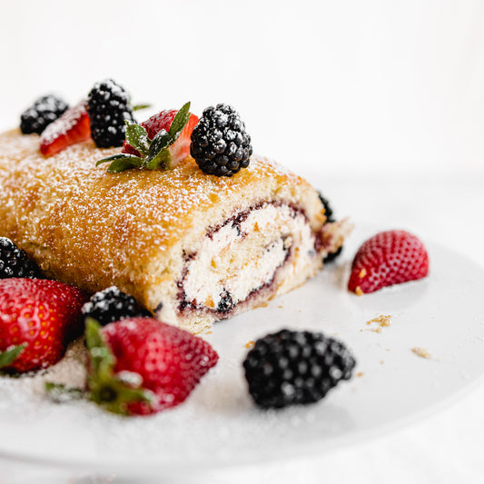 Vanilla Blackberry Swiss Roll
